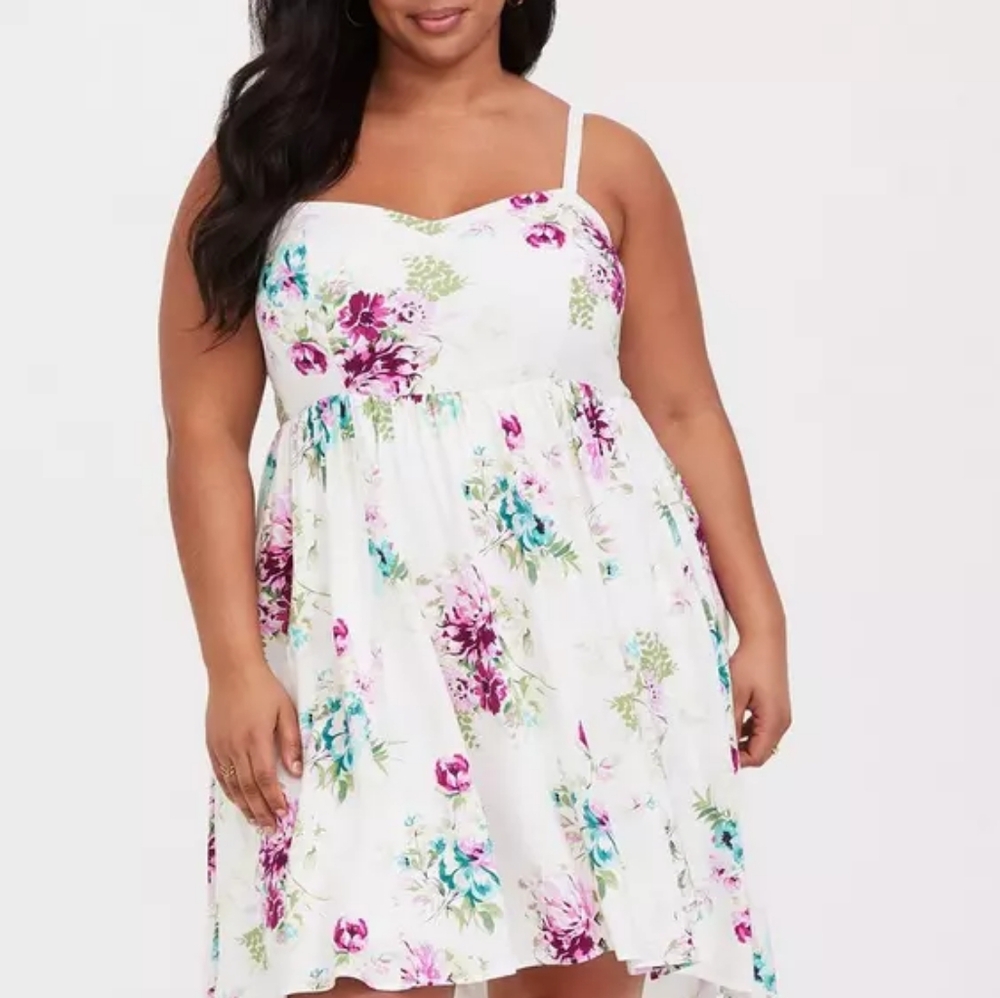 Torrid Mini Challis High-Low Skater Dress